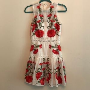 Embroidered Floral Dress by Designer Alexis